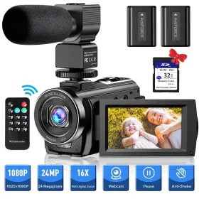 Actitop 313034981963 Video Camera Camcorder Youtube Vlogging With 32g Sd Card Fhd 1080p 30fps