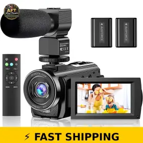 Actitop 727370771278 Fhd 1080p Video Camera 16x Zoom Vlog With Microphone