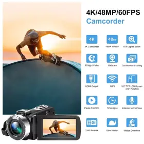 Mf4k48mp Acuvar 4k Video Camera Camcorder Ultra Hd 48mp 60fps Wifi Ir Free Shipping #2