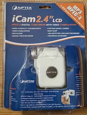 Aiptek 653886020688 Icam 6 In 1 Digital Camcorder Camera And Mp3 4 Inch Lcd New Sealed