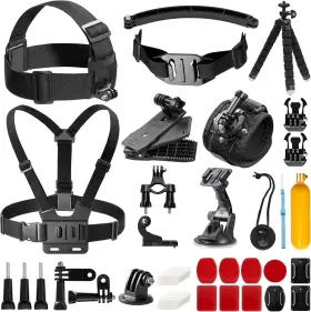 4332065635 Akaso Outdoor Sports Action Camera Accessories Kit 42 In 1 For Multicolor