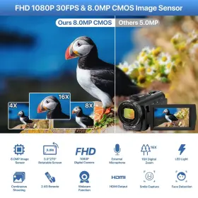 Alsone 760635665981 Video Camera Youtube Vlogging Recorder Fhd 1080p 24.0mp 3.0 Inch 270 D #2