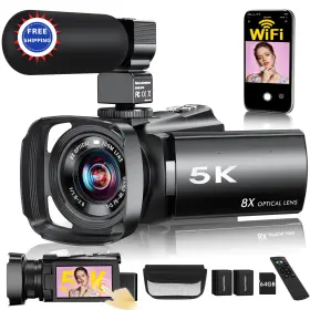 Hdv284k Anteam 5k Video Camera Camcorder 64mp Wifi Vlogging For Youtube Optical Zoom Touch