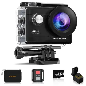 M80air-sd Apexcam Action Camera 4k With 64g Sd Card Sports 20mp 131ft Waterproof Underwa