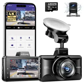 M01-max Azdome M01 Max Uhd 4k Dash Cam Front And Rear Built-in Wi-fi Free 64gb Card