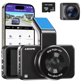 M17pro Azdome 4k Dash Cam Front And Rear 1080p Free 64gb Card Included 5.8ghz Wifi