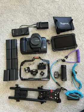 Blackmagic 338716008586 Cinema Camera 6k Full Frame Atomos Shinobi Monitor Accessories