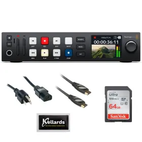Blackmagic Design 726667945309 Hyperdeck Studio Hd Plus With 64gb Memory Card Power Cord Kit