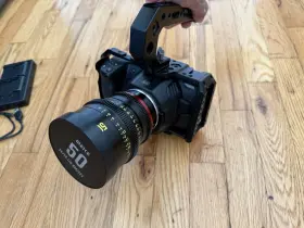Cinecampochdef6kc Blackmagic Design Pocket Cinema Camera 6k Monitor Meike 50mm T2.1 Cine Lens