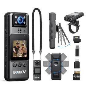 Boblov 199284471030 Body Camera With Video And Audio Recording 128g A23 Compact Bodycam Up To 9 H