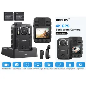 30mp Boblov B4k2 128g 4k Gps Body Camera Audio Video Record Polic Security Camcorder