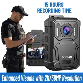 Kj23pro Boblov Body Camera 2k Video 38mp Photo 128gb Police Camcorder With Night Vision