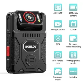 M7pro Boblov 4k Police Security Guard Body Camcorder Gps Audio Video Recording