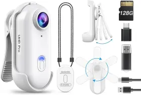 Wt128gb Boblov 2k Mini Body Camera Wearable 128gb With 360 Clip For Travel Or Outdoors