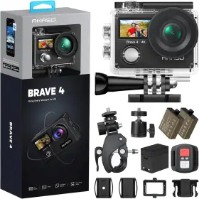 Branded 313041281216 Akaso Brave 4 Action Camera 4k 30fps Ultra Hd Video 20mp Photo Eis Wifi Remote