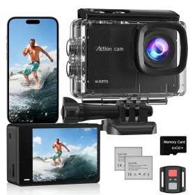Card-48mp Camlance Cam-a16 4k 60fps Action Camera With 64gb Waterproof 40m Underwater C