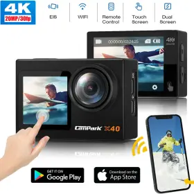 24mp Campark 867047484589 4k Action Camera Wifi Ip66 Eis Dual Touch Screen Underwater