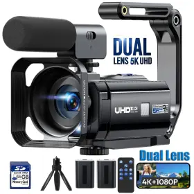 16xzoom Campark Ac09d 5k 56mp Dual Lens Camcorder Video Camera Wifi Youtube Vlogging
