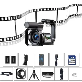 Ac12a Campark 5k And 56mp Video Camera Camcorder 3 Inch 270 Wifi Night Vision With Mic Tripod 64gb #2