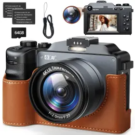 64mp Campark Ac16 Digital Camera 4k Video With 18x Zoom 64gb Card For Beginners