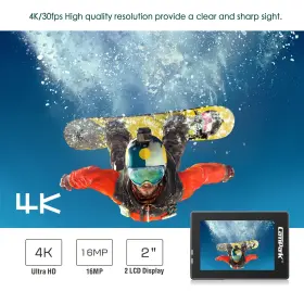 Bf513 Campark 4k 30fps Action Camera Wifi Ultra Hd 4x Zoom Pc Webcam Sports Underwater #3