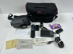 Es6000a Cannon Hi8 Camcorder With Accessories Remote Charger For Parts/repair