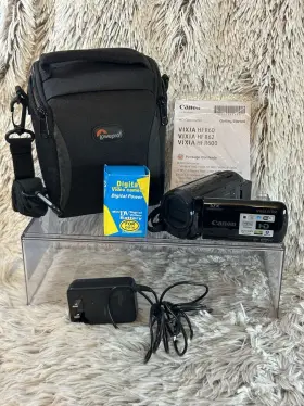 1960c002 Canon Vixia Hf R60 57x Zoom 3.28mp Hd Camcorder Bundle Case Cables Batteries