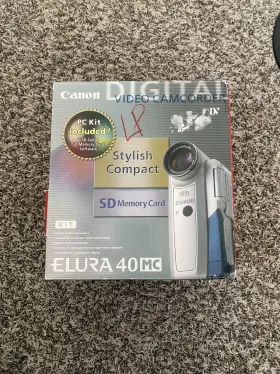 7801a003 Canon Elura 40 Mc Mini Dv Video Camcorder With Charger Tapes And Extras