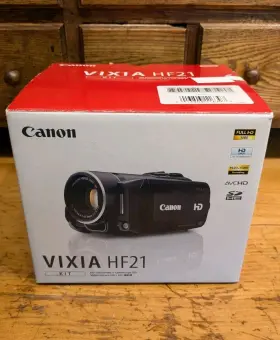 Hf21 Canon Vixia Hd Camcorder Complete With Power Adapter Batteries Remote Etc