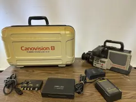Ru-e1a Canon Vm-e1 Vintage 8mm Camcorder Lot For Parts Hc-e1 Bc-e1 Powers On