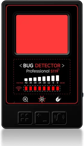 S119 Daakrp Hidden Camera Detectors Professional Rf Bug Detector Anti Spy Black