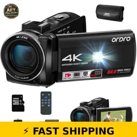 64mp Degipo 769029145542 Ordro 4k 30fps Camera With 3 Inch Touch Screen For Vlogging