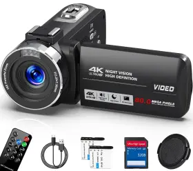 80mp Dingetu 029082161362 Tvideo Camera 4k Hd Vlogging For Youtube 30fps Ir Night Vision 18x