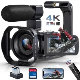 48mp Dingetu 797999819187 Camcorder Video Camera 4k Ultra 18x Digital Zoom Wifi Ir Night