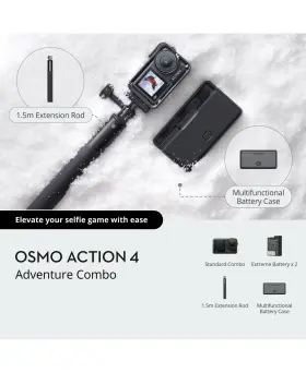 Dji 941565965080 Osmo Action 4 Adventure Combo 4k/120fps Waterproof Camera