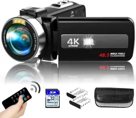 Wmic-1308 Dumjug Video 4k Night Vision Camcorder Digital 48mp Vlogging For 18x Zoom