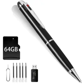 Eagarch 037936606808 1080p Nanny Camera Pen 64g Body Rechargeable Portable Pocket Cam Se