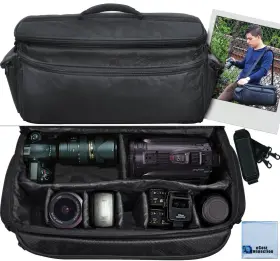 Ecostconnection 617209827095 Extra Large Soft Padded Water Resistant Camcorder Equipment Gadget Bag/case F