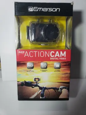 Emerson 680079855505 Hd Action Cam Camera Rechargeable 4x Digital Zoom Bike Mount