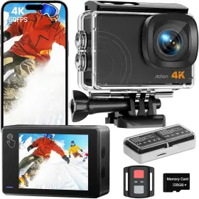Ac3pro Euorosi Action Camera 4k 60fps 48mp Eis Sports With 128gb Card 131ft Underwater