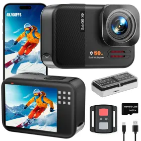 48mp Euorosi Go10 4k Action Camera 60fps Waterproof Touch Screen Eis 8x Zoom Remote 64gb Card