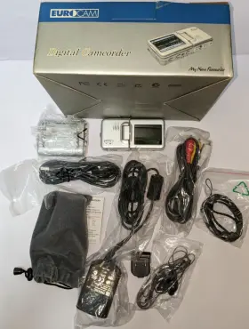 Dv6007 Eurocam Rare Digital Camcorder Mp3 Player 4x Zoom 2 Inch Lcd Etc Bundle