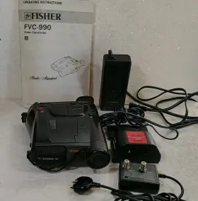 Camcorder-8 Fisher Fvc-990 Vtg For Parts Or Repair Includes Shown Accessories