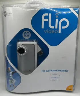 F160w Flip Video 892684000519 Pure Digital Technologies Model White Silver Camcorder