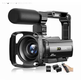 Hdv255-8k Flyfrost Highpower Uhd 8k 88mp Wifi Handheld Camcorder 18x Black