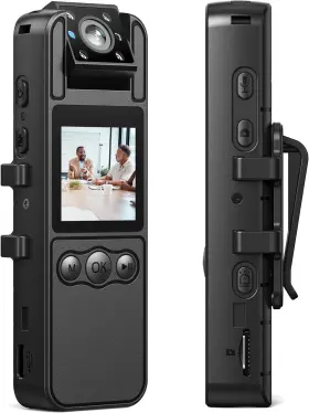 Kt20 Fonykadpt Body Camera 64gb Camcorder 1080p Rotatable Lens Lasts 6 Hrs Video Recor