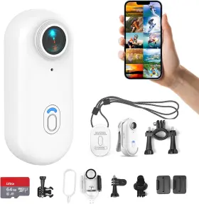 Foukwakc 705353171604 H8 64gb 4k Thumb Action Camera Mini Body Cameras Wearable Pocket Vlogging C