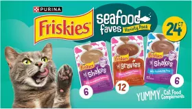 Friskies 050000660568 Purina Seafood Faves Wet Cat Food Variety 2.33 Pound Pack Of 1