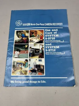 9-9712 Ge 9-9710 Manual For Vintage Vhs-c Camcorder Camera Video Recorder