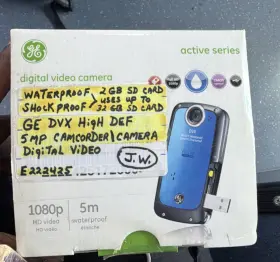 E222425 Ge Dvx Active Series Waterproof Shockproof Hd Camcorder Blue Sd Usb